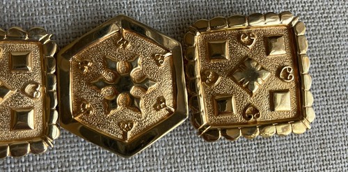 ALEXIS KIRK Large Statement Piece GOLD 2-PIECE ORNATE BELT BUCKLE 8” Vintage - Picture 5 of 10