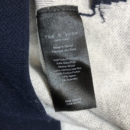 Rag & Bone Women Small Medium Sweater Dress Saralyn Navy Merino Wool Cotton Knit - Picture 7 of 11