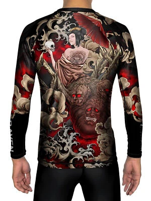 Raven Fightwear Men's Jorogumo Spider Rash Guard BJJ MMA Black
