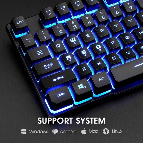 Rii RK100 3 Colors LED Backlit Mechanical Feeling USB Wired Multimedia Office... - Picture 4 of 7