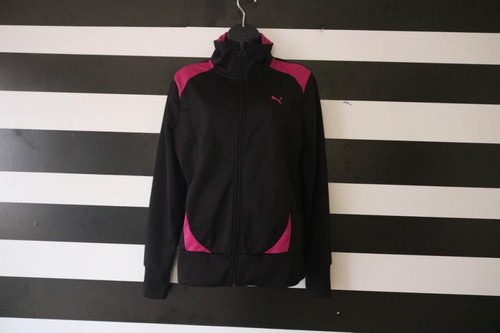 Puma Women's Track Full Zip Jacket Black / Pink Size L Large