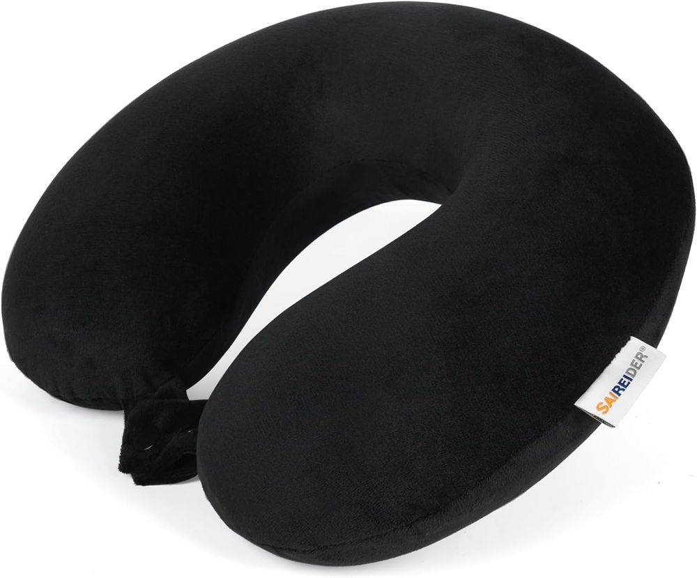 Memory Foam Travel Neck Pillow for Airplane and Car Comfort