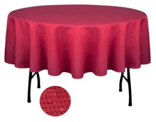 Tektrum 70" Round Waffle Tablecloth-Waterproof/Spill Proof for Dinner- Wine Red