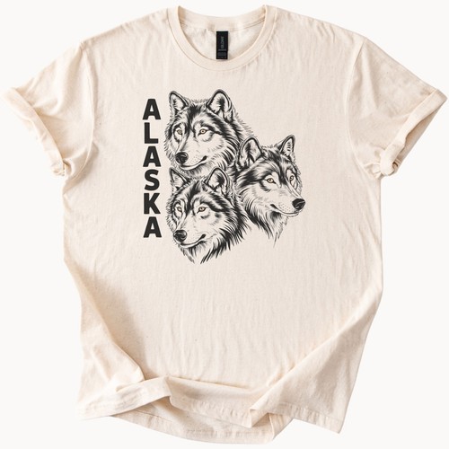 Alaska Wolf Pack Tee Three Wolves Graphic Shirt