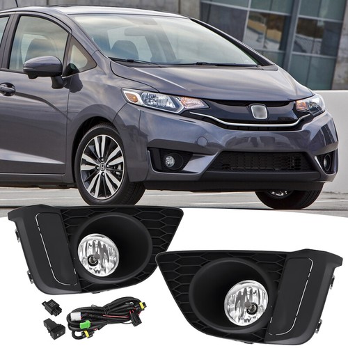 For 2014-2017 Honda Fit Jazz GK5 Front Bumper Clear Lens Fog Light Lamp Pair - Picture 12 of 15