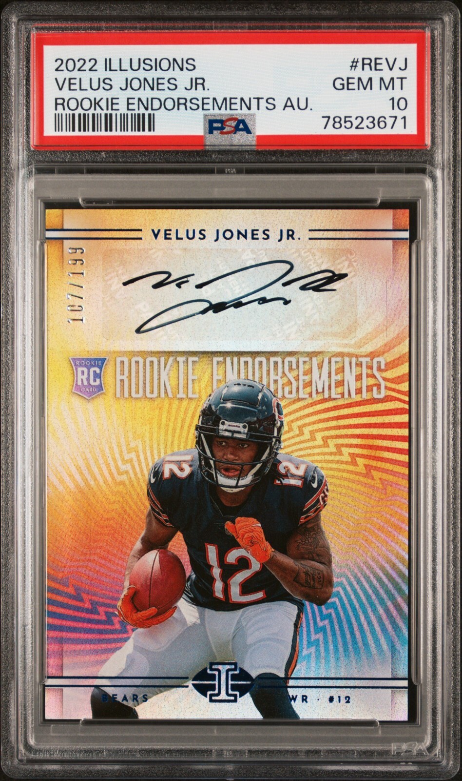 Velus Jones Jr. Panini Illusions Rookie Endorsements Autographs #REVJ Base