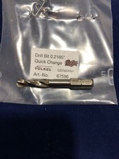 VOLKEL #67596 HSS 0.2165" SQUARE DRIVE QUICK CHANGE DRILL BIT GERMANY