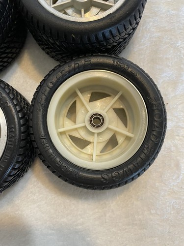Proline Road HAWGS Front & Rear W/ Gold Plated Saw Blade Rims 1/4” Axle - Picture 9 of 12