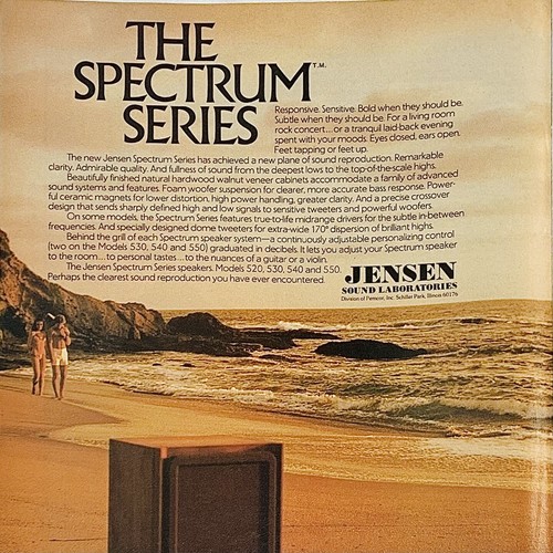 Pubblicità stampa rivista Jensen vintage anni 70 modello 520 530 540 altoparlanti stereo 8 x 11 - Foto 3 di 3