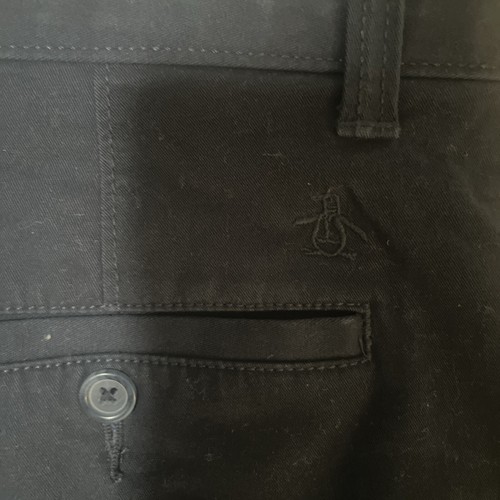 Penguin Pants Mens 32x32 Blue Cotton Flat Front Mid Rise Slash Pockets - Picture 6 of 8