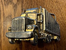 Vintage Belt Buckle Semi Truck USA Tractor Trailer - 1980