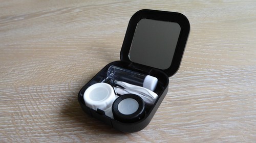 Kontaktlinsenbehälter Reiseset Box mit Spiegel und Pinzette Kontaktlinsen Box - Bild 5 von 6