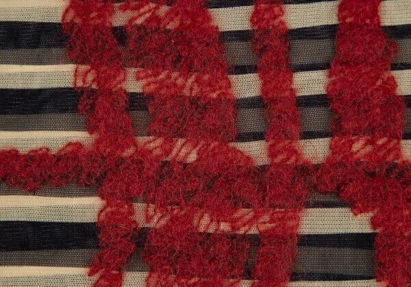 Jean Paul GAULTIER FEMME Knit Woven Stirped Mesh Top Size 40 Jean Paul GAULTIER FEMME Knit Woven Stirped Mesh Top Size 40