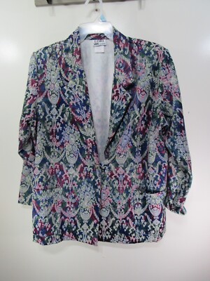 Womens Lori AM Casuals Blazer Size 18 Multi Colors Button Pockets Long Sleeve
