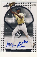 MAHKI BACKSTROM 2018 Leaf Perfect Game National Showcase Black AUTO /50 BRAVES