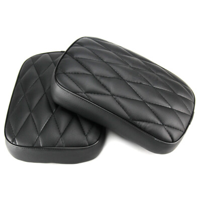 Black Leather Rear Passenger Seat Pad With 8 Suction Cups For Harley Bobber & Choppers 6 thumbnail image