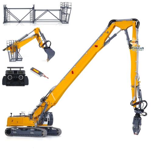 LESU 1/14 RC Full Hydraulic Demolition Excavator LR960 Digging Arm Painted Model - Picture 6 of 12