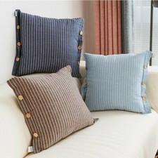 Kissenbezug Kissenbezug Streifen Taste Leinen Baumwolle Bett Sofa Wohndeko