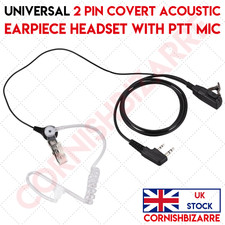 COVERT EARPIECE HEADSET WITH PTT MIC FOR BAOFENG UV-5R UV-6R UV-82 UV-S9 UV-10R