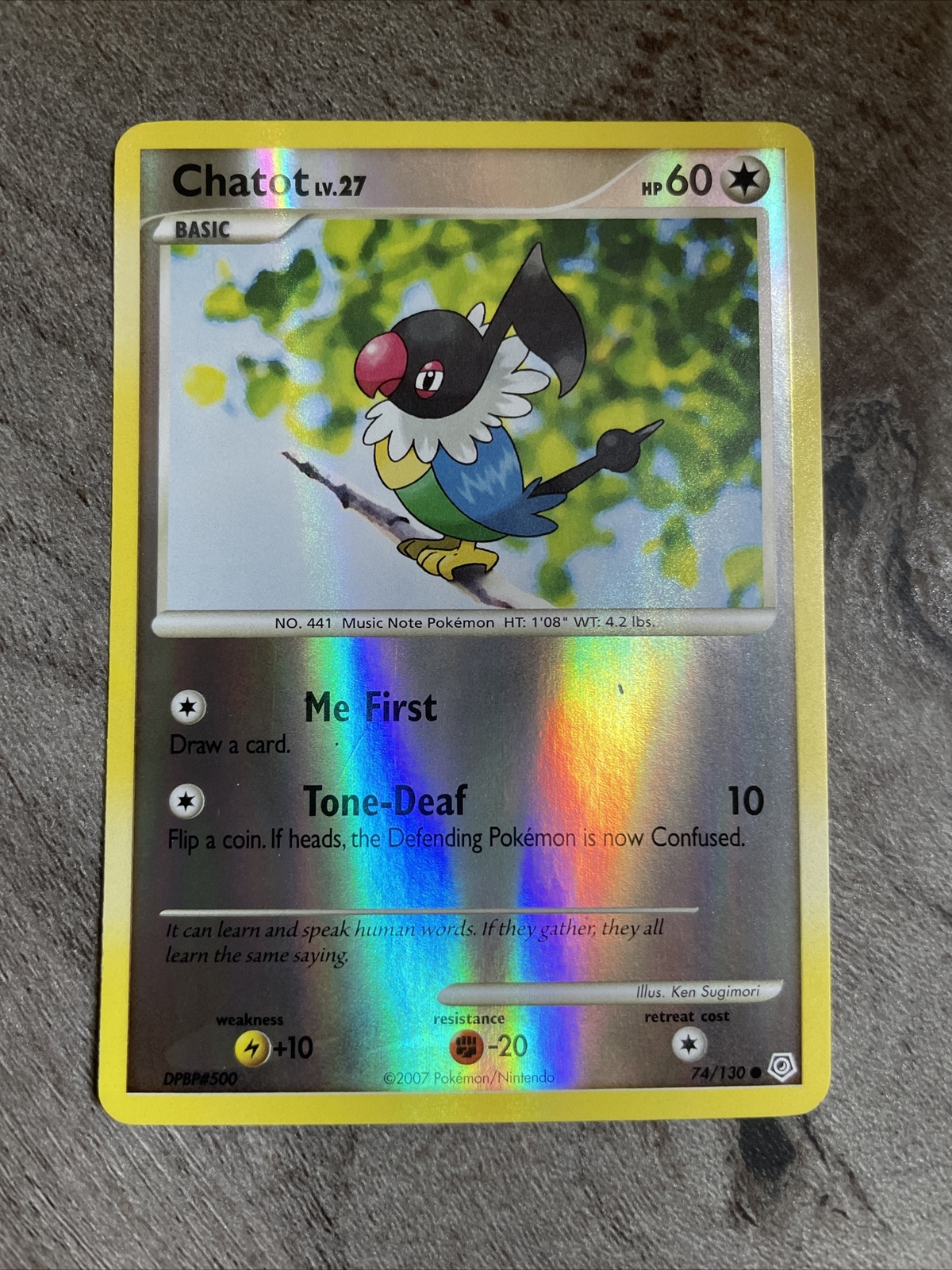 Pokémon TCG Chatot Diamond & Pearl 74/130 Reverse Holo Common