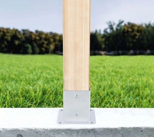 Heavy Duty Square Bolt Down Steel Fence Post Support Galvanised Foot Base - Picture 3 of 20