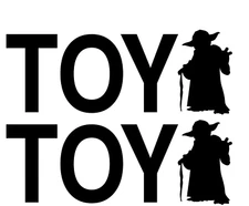 Toy Yoda - TOYOTA TOYODA STAR WARS Two PK 6" BLACK vinyl decals car window