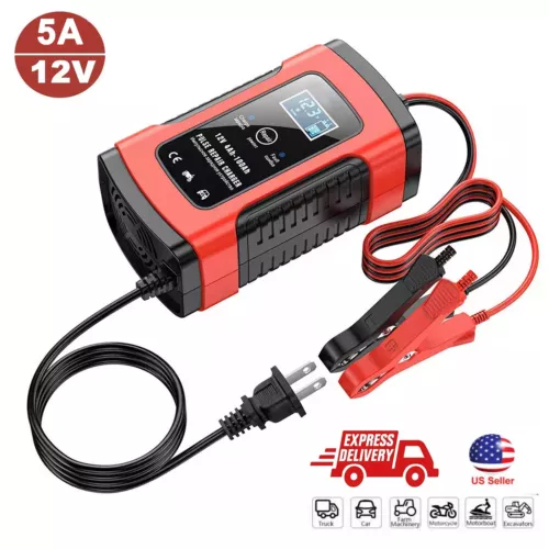 Car Battery Charger 12V 5A Full Automatic Smart Power Pulse Repair Maintainer
