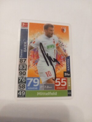 match attax signed Daniel Baier FC Augsburg NEW