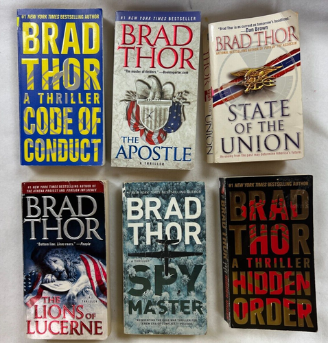Brad Thor Novels (6) thrillers + mystery-Apostle/Code/ HiddenOrder/,Spy Master+