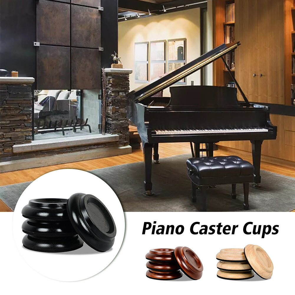 Wood Sliders Upright Grand Piano Caster Cups Professional Floor