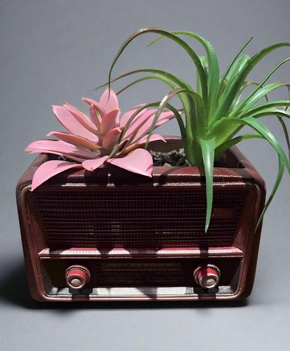 Retro Radio Keramik Sukkulenten Topf - Mid Century Modern Stil - Bild 5 von 10