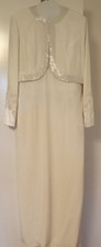 JOVANI NY GOWN JACKET Mother of the Bride/Groom Dress - Size 12 Off White
