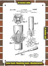 Metal Sign - 1936 Phillips Head Screwdriver Patent- 10x14 inches