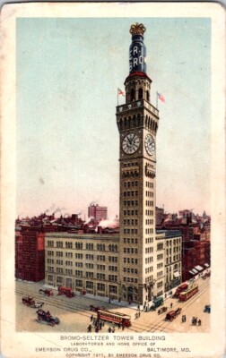 Advertising Postcard Bromo-Seltzer Tower Building Baltimore MD Maryland    P-752