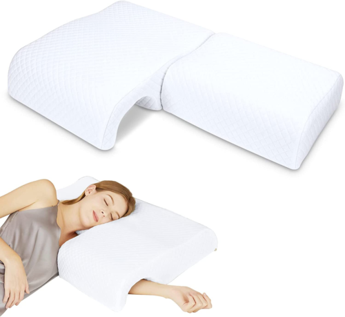 Memory Foam Cuddle Pillow, Shoulder Pillow for Side Sleepers, Arm Pillow with Ar
