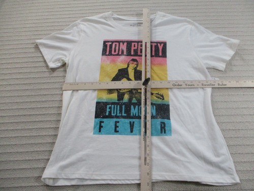 Tom Petty Womens Shirt Medium White Full Moon Fever Short Sleeve Crew Hybrid New - Picture 7 of 10