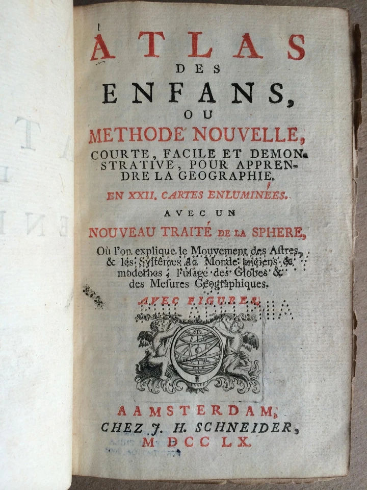 1760 Antique Children Atlas French Maps First Edition Geography - Image 4 of 4