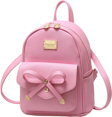 cute women's mini backpack Girls Bowknot Cute Leather Backpack Mini Backpack Purse for Women