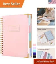 Hardcover Spiral Notebooks for Work School, B5 Journal Notebook with Tabs Div...