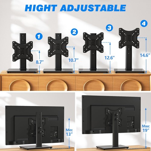 Rfiver Universal Swivel Tabletop TV Stand for Flat Screens 23 24 26 32 39 40 ... - 第 4/9 張圖片