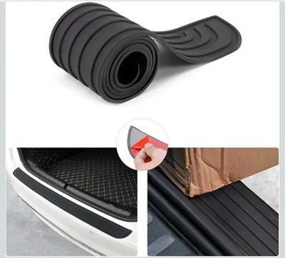 Rear Bumper Protector Trim Trimmable PVC Silicone Universal for Most Sedans SUVs