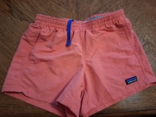 Patagonia Netplus Girls Baggies Shorts Coral SZ Large 12 Pull On Nylon