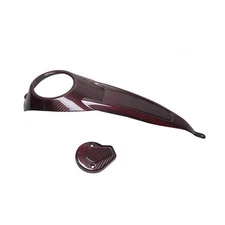 Red Carbon Fiber Fuel Tank Dash Panel Cover & Timer Cover Fits Harley 121 VVT 