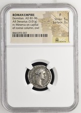 Roman Empire - Domitian - AD 81-96 - Silver Denarius - NGC F - RIC: 686