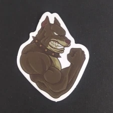 Pitbull Flexing Wild Angry Animal Sticker 2.25" x 1.78" (AAB)