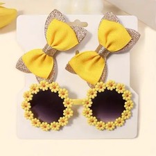 Children s Hair Accessories Set Bow Clips Sunglasses, 3-Piece
