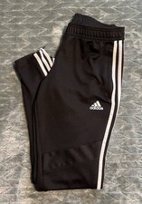 Women  s Adidas Track Pants Joggers Black White Stripe Ankle Zip Climacool Sz S