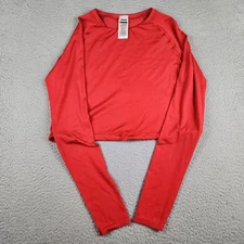 Gymshark Shirt Womens Small Red Long Sleeve Performance Top Active Gym Yoga