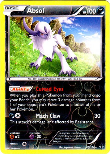 Pokemon - Absol - 40/108 - Holo Rare - Reverse Holo - XY - Roaring Skies - NM