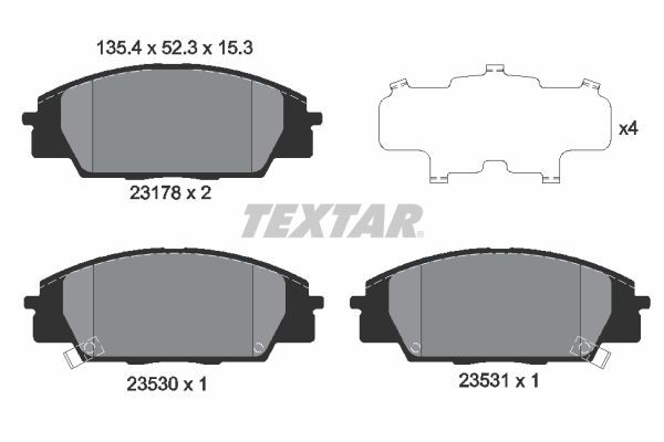 Textar 2317801 Bremsbelagsatz, Scheibenbremse FüR Honda-image